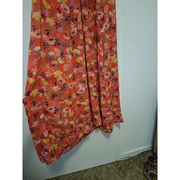 Rip Curl Long Maxi Floral Dress Spaghetti Strap Orange Yellow Pink Small NWT - Picture 6 of 7